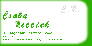 csaba mittich business card